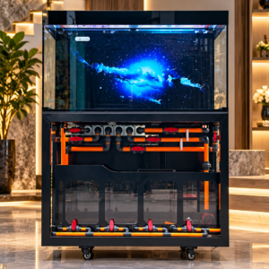 Bể cá 1330 x 690 x 750 hệ Show ống cam đen – Thiết kế công nghệ mới hiện đại